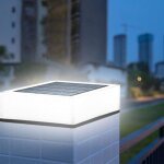 Lampadaires solaires rvb, lampadaire carr� avec panneau solaire, colonne lumineuse led abs avec blanc ...