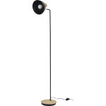 Lampadaire style industriel m�tal noir et bois h145cm