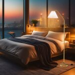 Lampadaire sur pied 168cm lampadaire debout avec t�te de lampe r�glable abat - jour pliss� et interrupteur ...