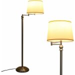 Costway - lampadaire sur pied salon, lampadaire avec abat - jour en tissu pvc et tube en fer nickel�, ...