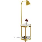 Lampadaire sur pied salon chambre table d'appoint usb lampe de lecture avec abat - jour - 155 x 40 cm ...