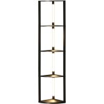 Lampadaire sur pied salon - homcom - �tag�res d'angle � 4 niveaux - led dimmable - mdf - 41x29, 5x163, ...