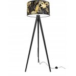 Lampadaire tr�pied abat - jour fleurs dor� led