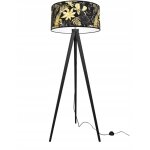 Lampadaire tr�pied abat - jour fleurs dor� led