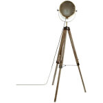 Pegane - lampadaire tr�pied en bois et acier coloris bronze - longueur 62, 5 x profondeur 57 x hauteur ...