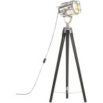 The living store - lampadaire  trpied noir bois de manguier massif 97 cm - lampadaire retro - lampadaire ...