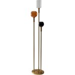 Lampadaire tripod verre fume