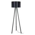 Toscohome - lampadaire tripode avec abat - jour en tissu noir - piko