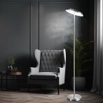 Lampadaire lampadaire, variateur tactile 3 niveaux r�glables, lampe de salon, m�tal argent�, spot mobile, ...