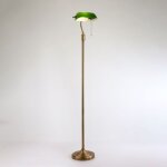 Barcelona led ? lampadaire vintage banquero ? abat - jour en verre vert ? base en laiton vieilli ? r�glable ...