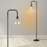 Lampadaire vintage salon lampadaire noir avec interrupteur � pied m�tal industriel e27 lampadaire design ...