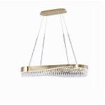 Lustre à led de suspension en or 45w avec cristaux contemporains lumière froide b77 Lustre à led de suspension en or 45w avec cristaux contemporains lumière froide b77