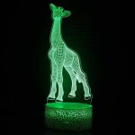 Lampe 16 couleurs 3d led smart remote control lampe avec 4 modes, veilleuse animal pour enfant, girafe, ...