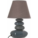 Lampe 4 galets abat - jour marron fonc� - lampe � poser - d 20, 5 x h 31 cm - gris - livraison gratuite ...