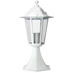 Lampe en aluminium et verre pour mur ip44 e27 60w couleur blanche 16x40cm modle zurich edm