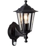 Lampe, applique murale d'ext�rieur carleen d�tecteur de mouvement noir, 1x a60, e27, 60w, classe de protection ...