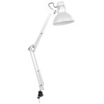Lampe (architecte) modle melbourne avec pince de fixation couleur blanche e27 60w edm
