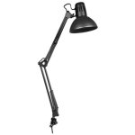 Lampe (architecte) modle melbourne avec pince de fixation couleur noir e27 60w edm