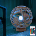 Lampe � poser bambou lampe boh�me lampe de chevet boule lampe chambre couleur naturelle, changeur de ...