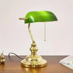 Lampe � poser, lampe de banquier ancienne vert - rapanda