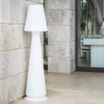 Lampe � poser blanc en r�sine �clairage de jardin d�coration ext�rieur mod. chloe