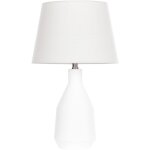 Beliani - lampe à poser blanche en céramique abat - jour conique en lin peint à la main lambre Beliani - lampe à poser blanche en céramique abat - jour conique en lin peint à la main lambre