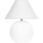 Beliani - lampe � poser blanche en c�ramique abat - jour conique en lin peint � la main limia