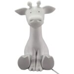 Lampe � poser en porcelaine blanche girafe 30 cm