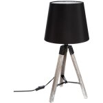 Atmosphera - lampe en bois tr�pied runo - h. 58 cm - noir