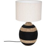 Lampe boule  poser en jute  jorik iv  - beige et noir - h 58 x d 35 cm - livraison gratuite
