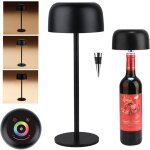 Lampe bouteille sans fil 3 en 1 - lampe de chevet et table rechargeable 1500mah, tactile pour bar restaurant ...