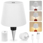 Lampe bouteille sans fil, 3 modes de temp�rature de couleur r�glables, commande tactile, protection ip54, ...