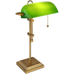 Lampe de bureau lampe de banquier lampe de table vieux laiton verre vert lampe de lecture r�glable en ...