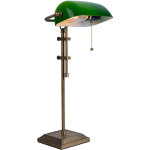 Lampe de bureau lampe de banquier lampe de table vieux laiton verre vert lampe de lecture rglable en ...
