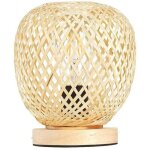 Lampe de bureau boh�me e27, lampe de chevet en bambou et bois, lampe de bureau d'int�rieur � intensit� ...