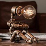Lampe de bureau design r�tro industriel m�tal �clairage salon chamber lampe � poser douille bronze