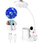 Lampe de bureau enfant led 5w, lampe de table sans fil dimmable rechargeable avec porte - stylo et projection, ...