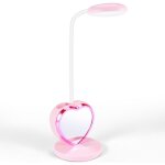 Lampe de bureau led pour filles, rechargeable avec port chargement usb et porte - stylo, rose � intensit� ...