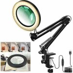 Lampe de bureau led grossissante 10x u2013 3 couleurs lumineuses 10 luminosit�s � intensit� variable ...