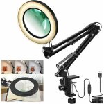 Lampe de bureau led grossissante 10x u2013 3 couleurs lumineuses 10 luminosit�s � intensit� variable ...