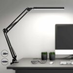 Lampe de bureau  led avec pince, lampe de lecture oculaire  intensit variable, lampe  bras pivotant ...
