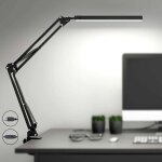 Lampe de bureau  led avec pince, lampe de lecture oculaire  intensit variable, lampe  bras pivotant ...