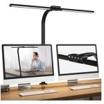 Lampe de bureau led puissante, 24w lumiere architecte avec double barre et pince, �clairage de bureau ...