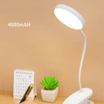 Lampe de bureau usb lampe de table rechargeable avec clip lit lecture livre veilleuse lampes de bureau ...