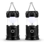 Lampe de camping  led, prise et rechargeable solaire, avec batterie externe, tanche et coupe - vent, ...