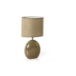 Lampe c�ramique pied ovale taupe