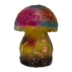 Lampe champignon led 5, 9 pouces, style vintage, lampe de table en verre teint, lampe champignon colore, ...