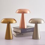 Lampe champignon?lumi�re champignon dor�?lampe de table rechargeable pour bureau de chambre � coucher?veilleus ...