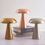 Lampe champignon?lumi�re champignon dor�?lampe de table rechargeable pour bureau de chambre � coucher?veilleus ...