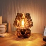 Lampe champignon, petite lampe de table vintage pour table de nuit de la chambre, lampe de chevet en ...